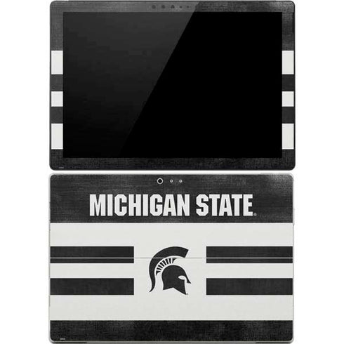 Michigan State University Black and White Stripes Surface Pro 4 Skin